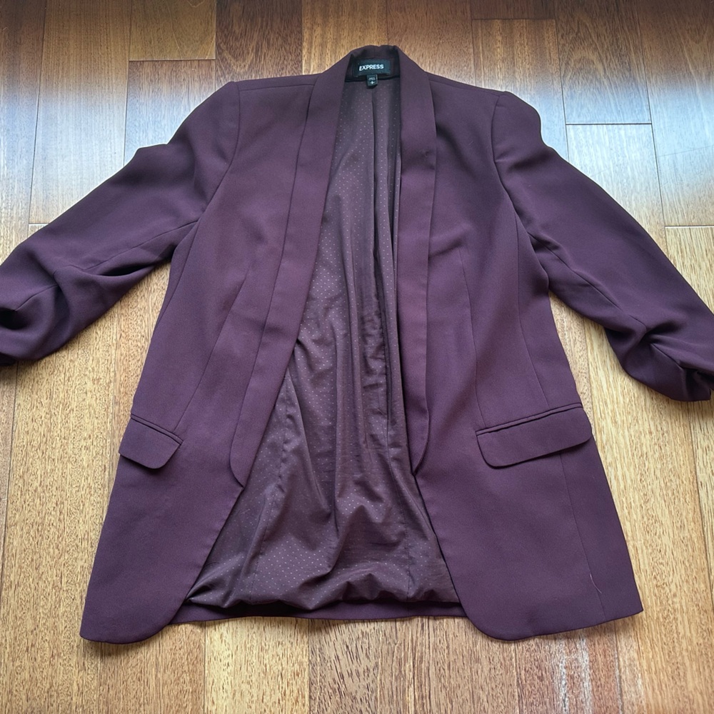 Express Women's Plum Open-Front Blazer
